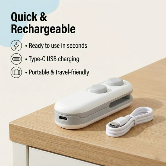 Mini USB Portable Bag Sealer 🔥 | Seal Freshness in Seconds