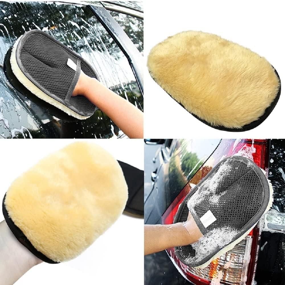 High Density Car Wash Wool Gloves (Black, Pack of 1)